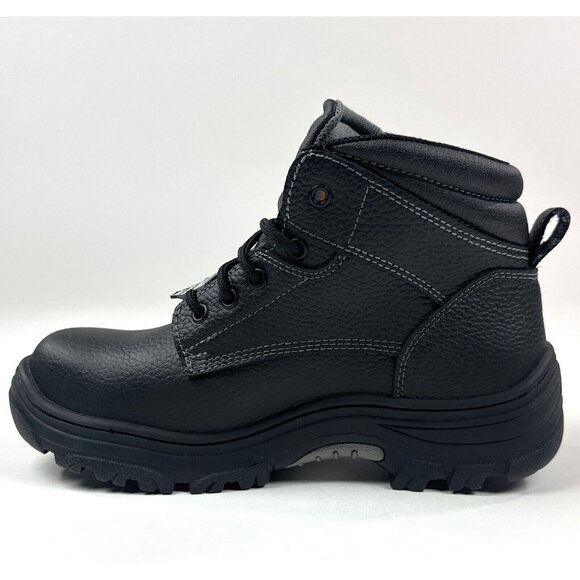 Skechers Work Burgin Tarlac Steel Toe Boot Mens Wide Fit Black Leather Safety - Picture 2 of 10